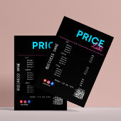 Service Price List Scan Me Black Marketing Einladung
