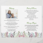 Service Program of Water Color Foliage Funerary Flyer (Hinten)