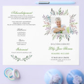 Service Program of Water Color Foliage Funerary Flyer (Einzeln)