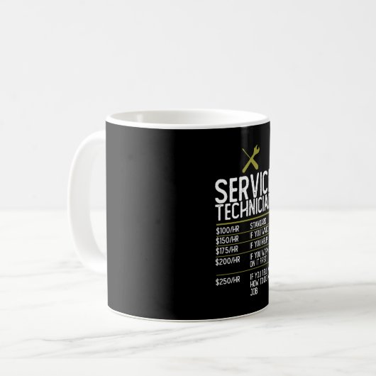 Service Technician Gift Present Idea Kaffeetasse (Vorderseite Links)