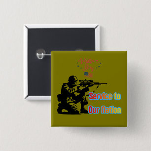 Service To Nation olive Button