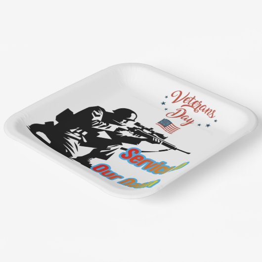 Service To Nation Pappteller (Gewinkelt)