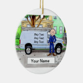 Service Van, Blue - Male Keramik Ornament (Rechts)