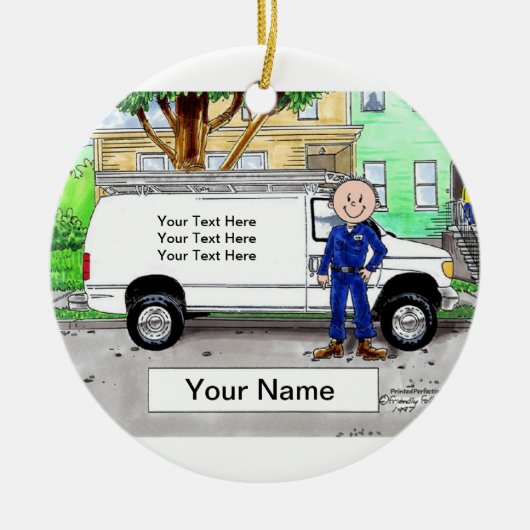 Service Van, White - Male Keramikornament (Vorne)