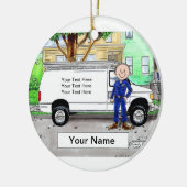 Service Van, White - Male Keramikornament (Links)