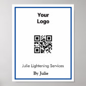 Service-Visitenkarte Fügen Sie Ihr Logo Q R Codena Poster (Vorne)