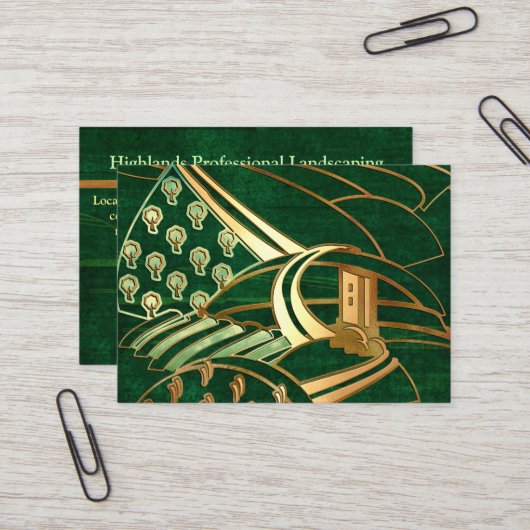 SERVICE VON Highlands 1 Celtic LANDSCAPING TREM Visitenkarte (Vorderseite/Rückseite Beispiel)