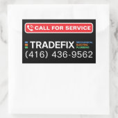 Servicerufaufkleber Rechteckiger Aufkleber (Tasche)