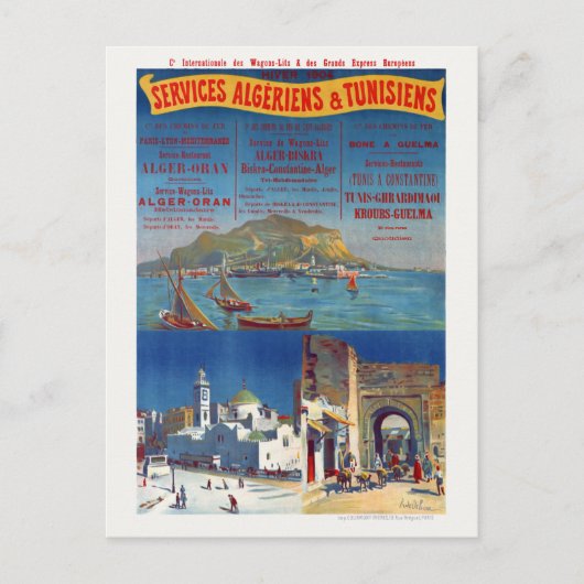 Services Algériens et Tunisiens Vintage Poster 190 Postkarte (Vorderseite)