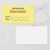 Servicio. de electricidad visitenkarte (Vorne/Hinten)