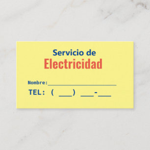 Servicio. de electricidad visitenkarte