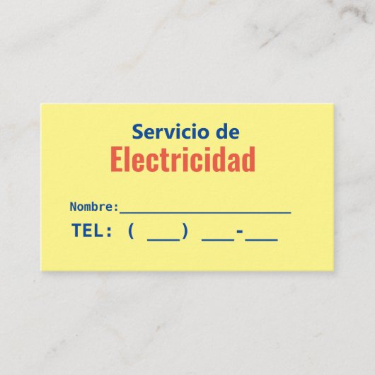Servicio. de electricidad visitenkarte (Vorderseite)