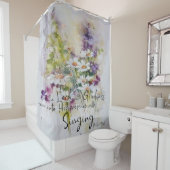 Serviere den Herrn mit Gruß und Blüte Duschvorhang (Beispiel)