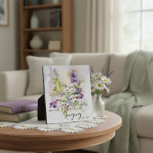 Serviere den Herrn mit Gruß und Blüte Fotoplatte