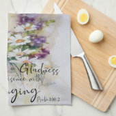 Serviere den Herrn mit Gruß und Blüte Geschirrtuch (Viertel Falte)