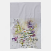 Serviere den Herrn mit Gruß und Blüte Geschirrtuch (Vertikal)