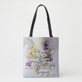 Serviere den Herrn mit Gruß und Blüte Tasche (Vorderseite)