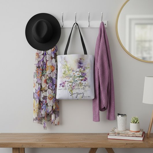 Serviere den Herrn mit Gruß und Blüte Tasche