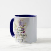 Serviere den Herrn mit Gruß und Blüte Tasse (Vorderseite Links)