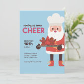 Servieren eines heiteren Weihnachtsgebäcks Einladung (Stehend Vorderseite)