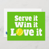 servieren, gewinnen, Liebe, Tennissport, Postkarte (Vorne/Hinten)