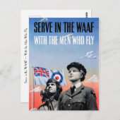 Servieren in der WAAF ~ Mit den Männern, die flieg Postkarte (Vorne/Hinten)
