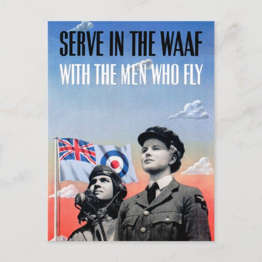 Servieren in der WAAF ~ Mit den Männern, die flieg Postkarte (Vorderseite)