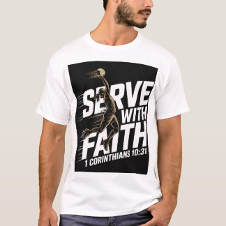 Servieren mit dem Glauben Volleyball Christlich T-Shirt