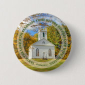 Servieren mit Freude New England Kirche im Herbst Button (Vorderseite)