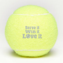 Servieren Sie es gewinnen Liebe es Tennisball-Slog