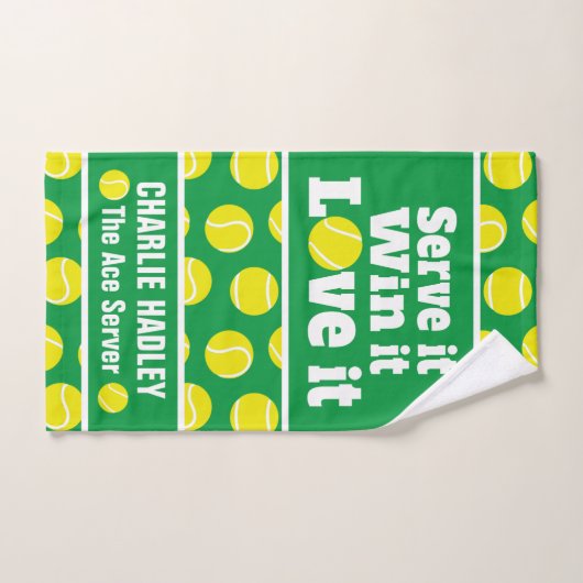 Servieren Sie es, gewinnen Sie, Liebe es Tennisspo Handtuch (Handtuch)