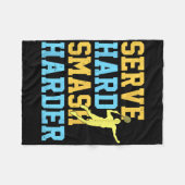 Servieren Sie Hard Smash Harder Badminton Player S Fleecedecke (Vorderseite (Horizontal))