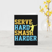 Servieren Sie Hard Smash Harder Badminton Player S Karte (Gelbe Blume)