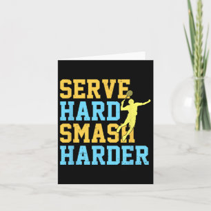 Servieren Sie Hard Smash Harder Badminton Player S Karte