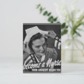 Servieren Sie Ihr Land zu einer Krankenschwester Postkarte (Stehend Vorderseite)