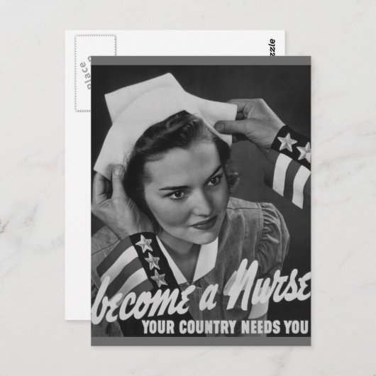 Servieren Sie Ihr Land zu einer Krankenschwester Postkarte (Vorne/Hinten)