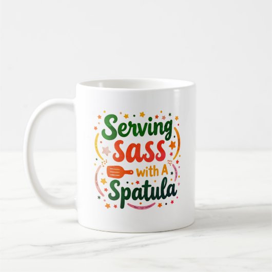 Servieren Sie Sass mit einem Spatel-Kaffeebecher Kaffeetasse (Links)