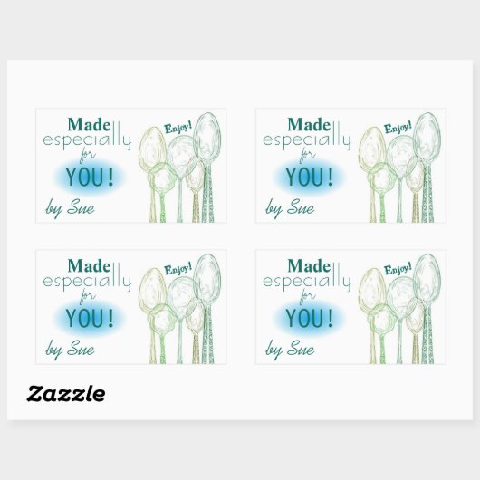 Servieren von benutzerdefinierten Geschenkklammern Rechteckiger Aufkleber (Blatt)