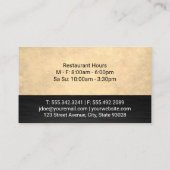 Servieren von Plater Moving | Catering - und Leben Visitenkarte (Rückseite)