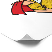 Servierkellner Cartoon Poster (Ecke)