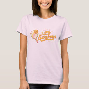 Serviert Sonnenschein Pastell-Sonne-Pickleball-Gra T-Shirt