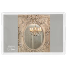 Serviertablett in Acryl mit Shabby Chic-Design.