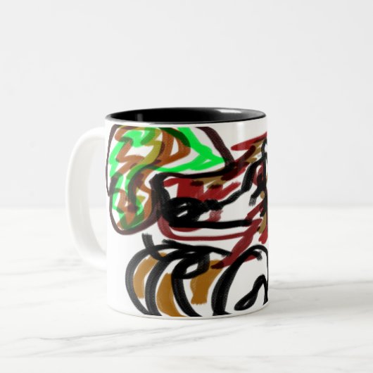 Serviertablett Zweifarbige Tasse (Vorderseite Links)