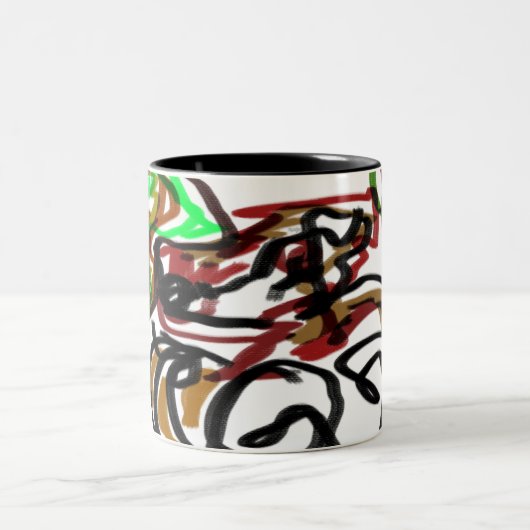 Serviertablett Zweifarbige Tasse (Mittel)