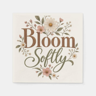 Serviette: Bloom Softly Florale Papier-Serviette Serviette