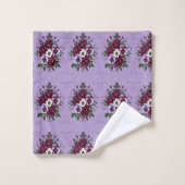 Serviette de Bain - Bouquet de Violettes Badhandtuch Set (Waschlappen)