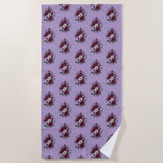 Serviette de Plage - Bouquet de Violettes Strandtuch (Vorderseite)