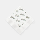 Serviette des Papiers mit Aquarell des Zweigs des (Ecke)