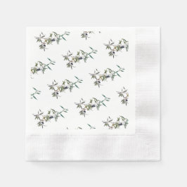 Serviette des Papiers mit Aquarell des Zweigs des