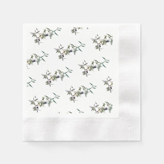 Serviette des Papiers mit Aquarell des Zweigs des (Vorderseite)